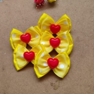 Laço duplo amarelo com poa10 unid