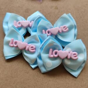Laço duplo azul love 10 unid