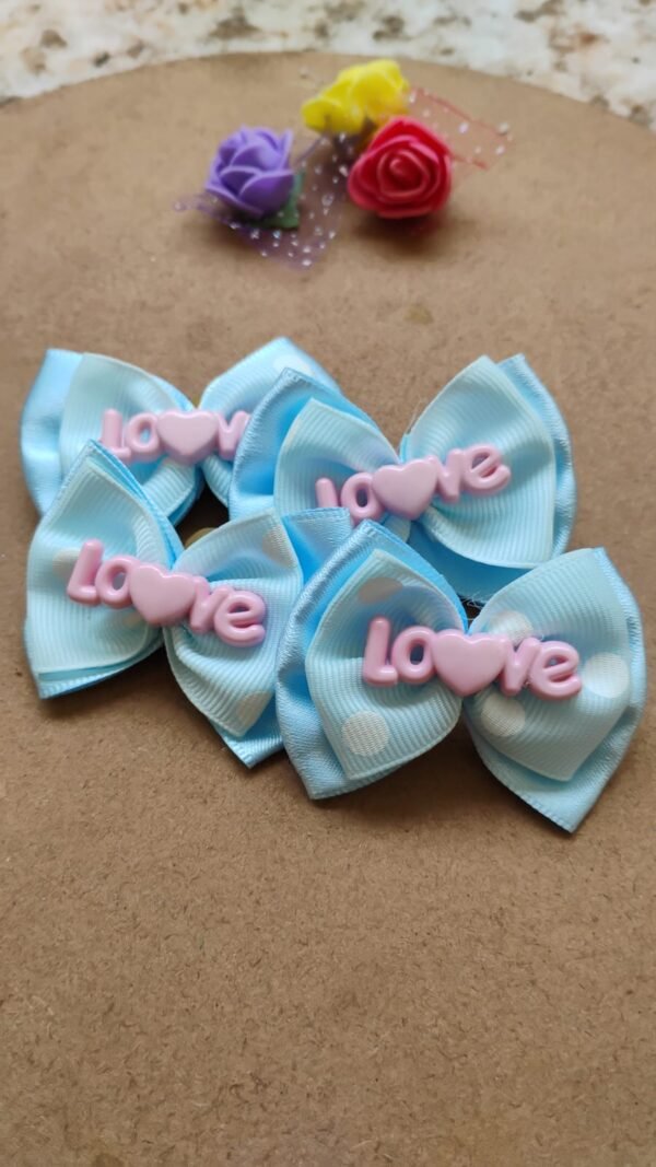 Laço duplo azul love 10 unid