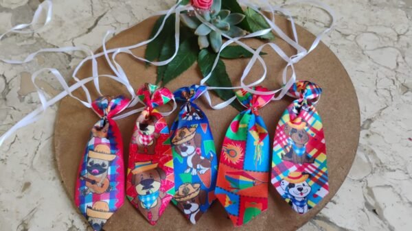 Gravata M cetim  junina Estampada 20 unid