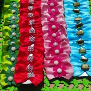 Laço M Cetim pct 40uni flor+strass