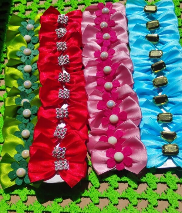 Laço M Cetim pct 40uni flor+strass